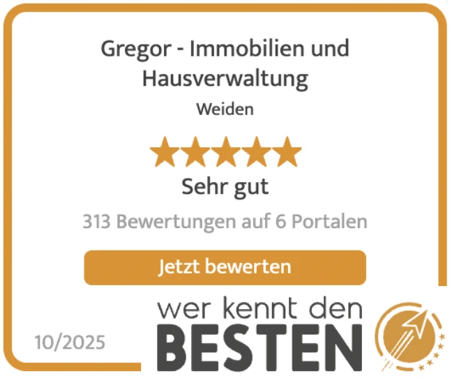 Auszeichnung Wer kennt den Besten mit 5 Sternen und 313 Bewertungen auf 6 Portalen